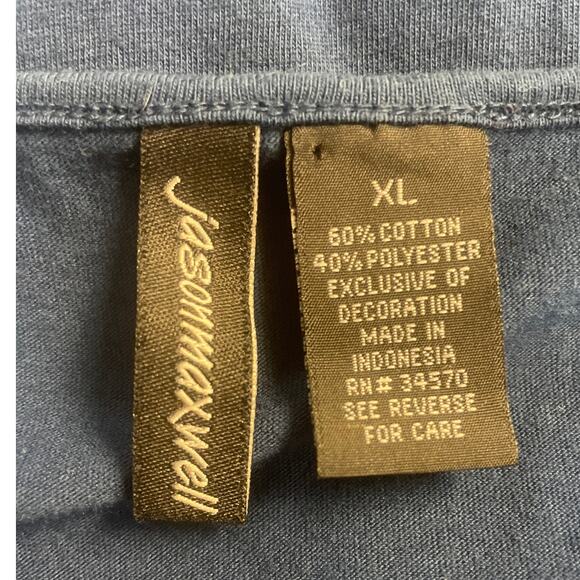 Jason Maxwell Womens XL PolyCotton Short Sleeve Florentine Boat Neck Blouse - Picture 5 of 5